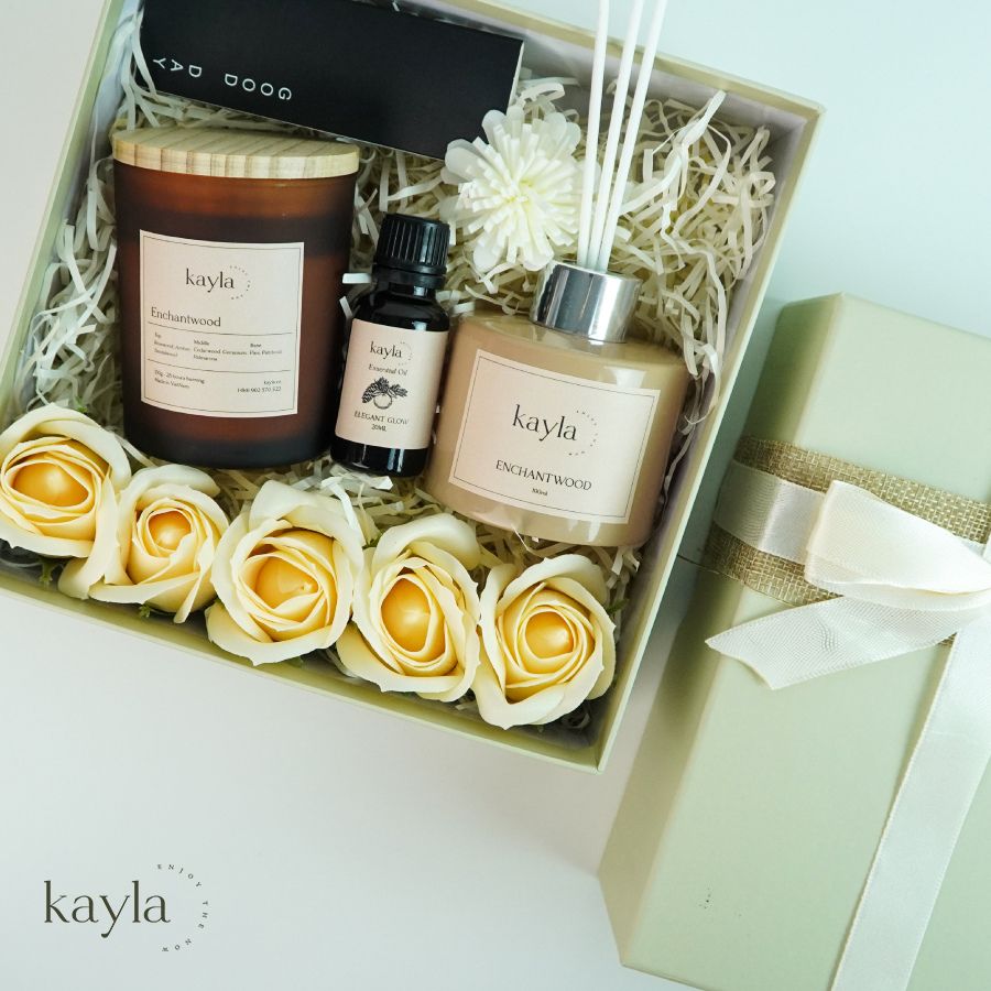 Set Quà Tặng Nến Thơm Hương Gỗ Mùa Thu Enchantwood