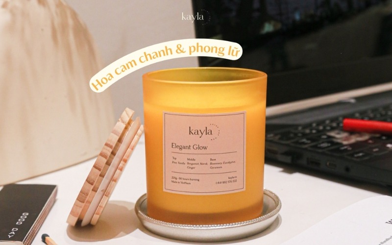 Nến thơm cho bà bầu Kayla khuyên dùng - Elegant Glow Cam Gừng Nến thơm cho bà bầu Kayla khuyên dùng - Elegant Glow Cam Gừng