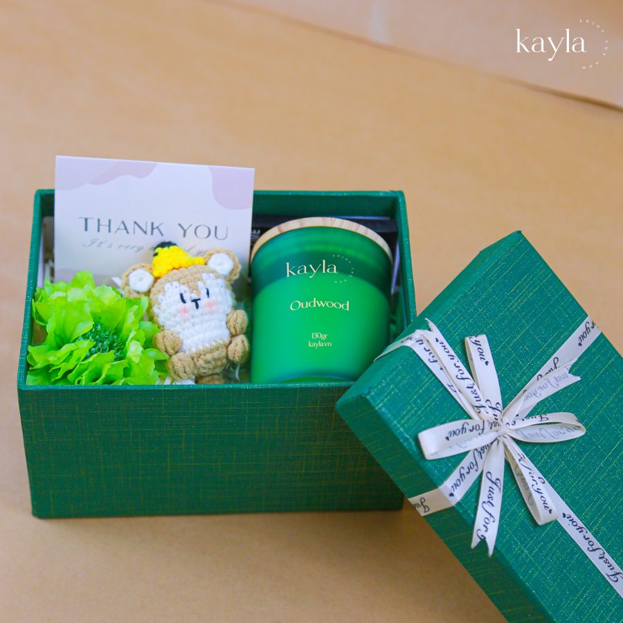 Set Quà Hương Gỗ Ấm Kèm Phụ Kiện Móc Khoá