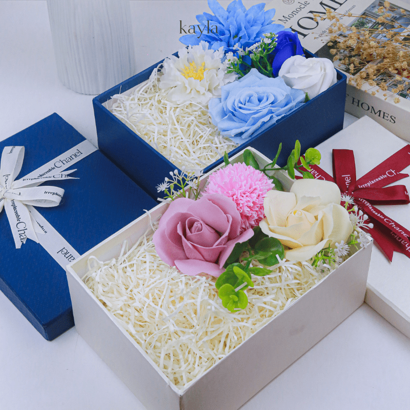 Hộp Quà Chữ Nhật Phối Hoa