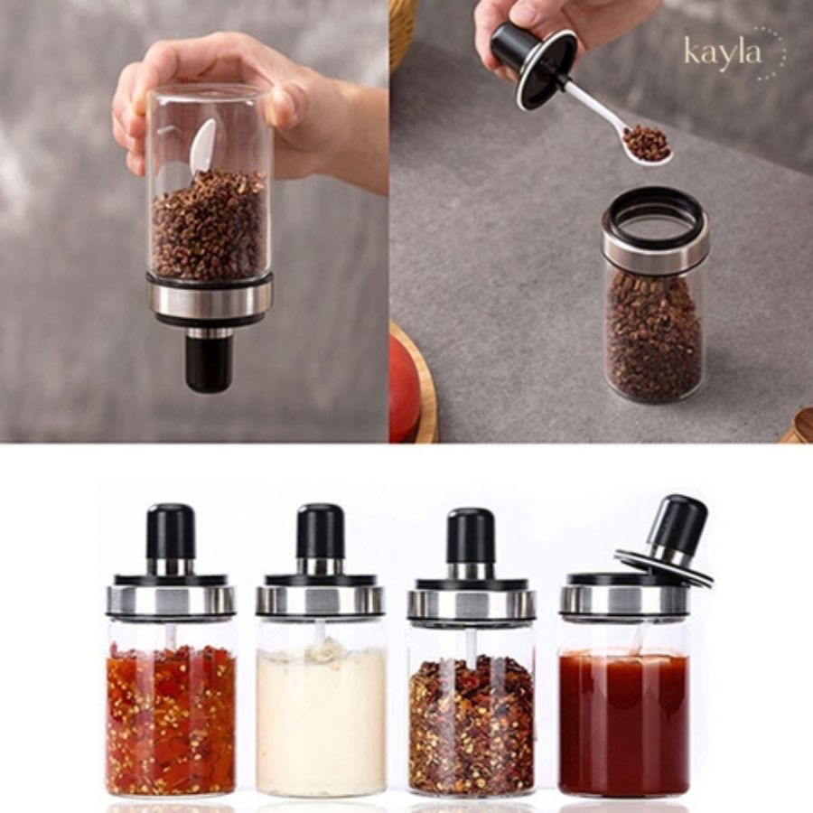 Muỗng tròn đi kèm giúp bạn dễ dàng lấy gia vị khi nấu ăn Muỗng tròn đi kèm giúp bạn dễ dàng lấy gia vị khi nấu ăn