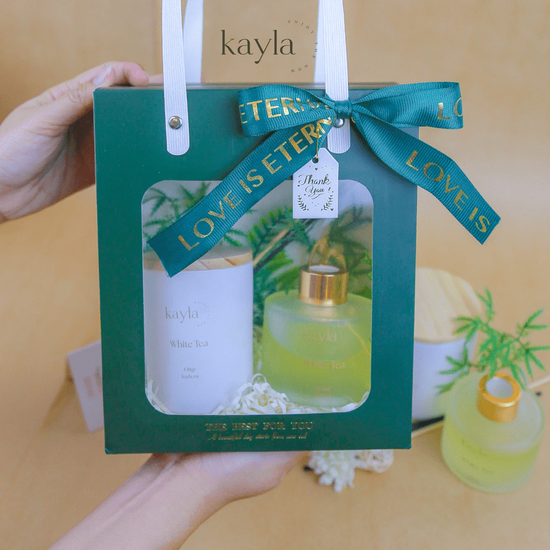 Set Quà Nến Thơm White Tea Trong Trẻo
