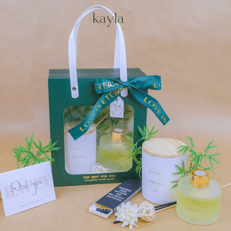 Set Quà Nến Thơm White Tea Trong Trẻo