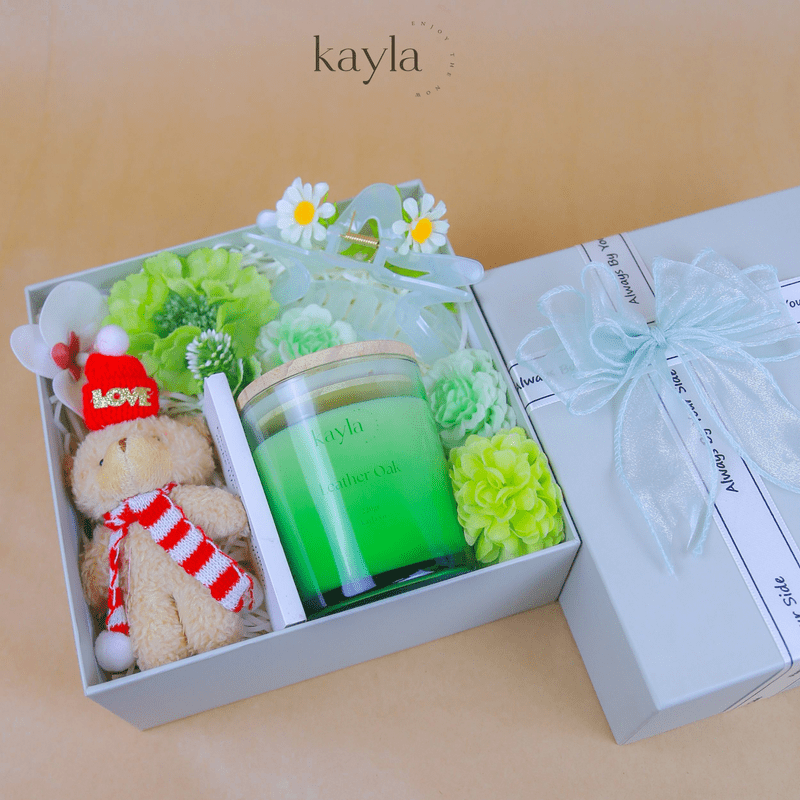 Set quà nến thơm Leather Oak Xanh Mát