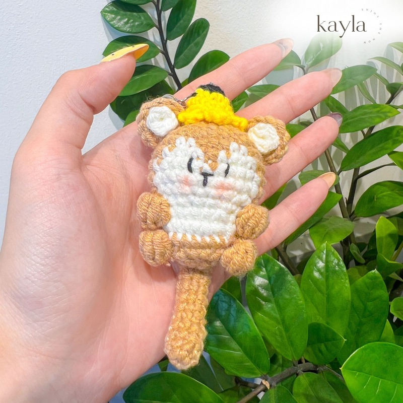 Móc Khóa Đan Len Bé Thú Handmade