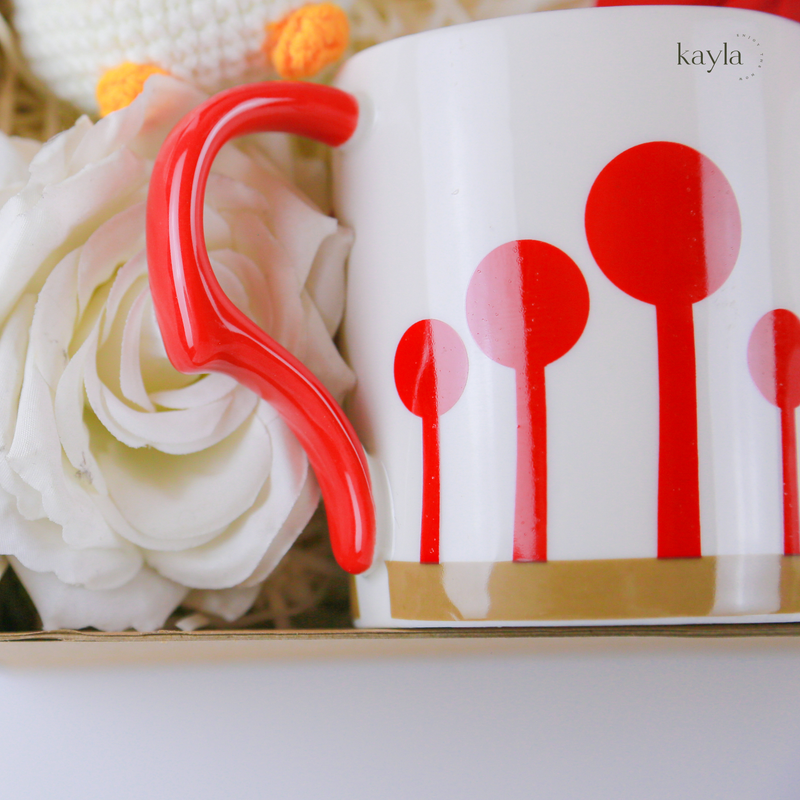 Set Quà Ly Sứ Đỏ May Mắn