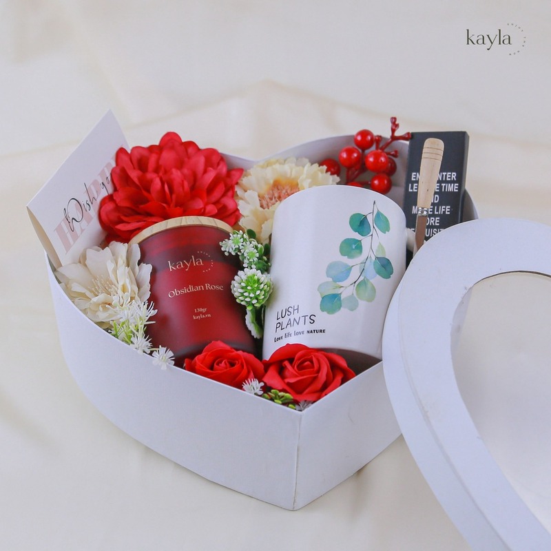 Set Quà Tặng Nến Obsidian Rose Love Garden Mix Ly Sứ