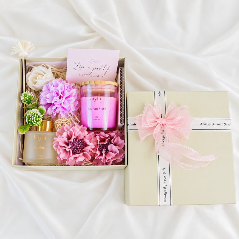 Set Quà Tặng Nến Thơm Aurora Bloom & Tinh Dầu Khuếch Tán Saphire