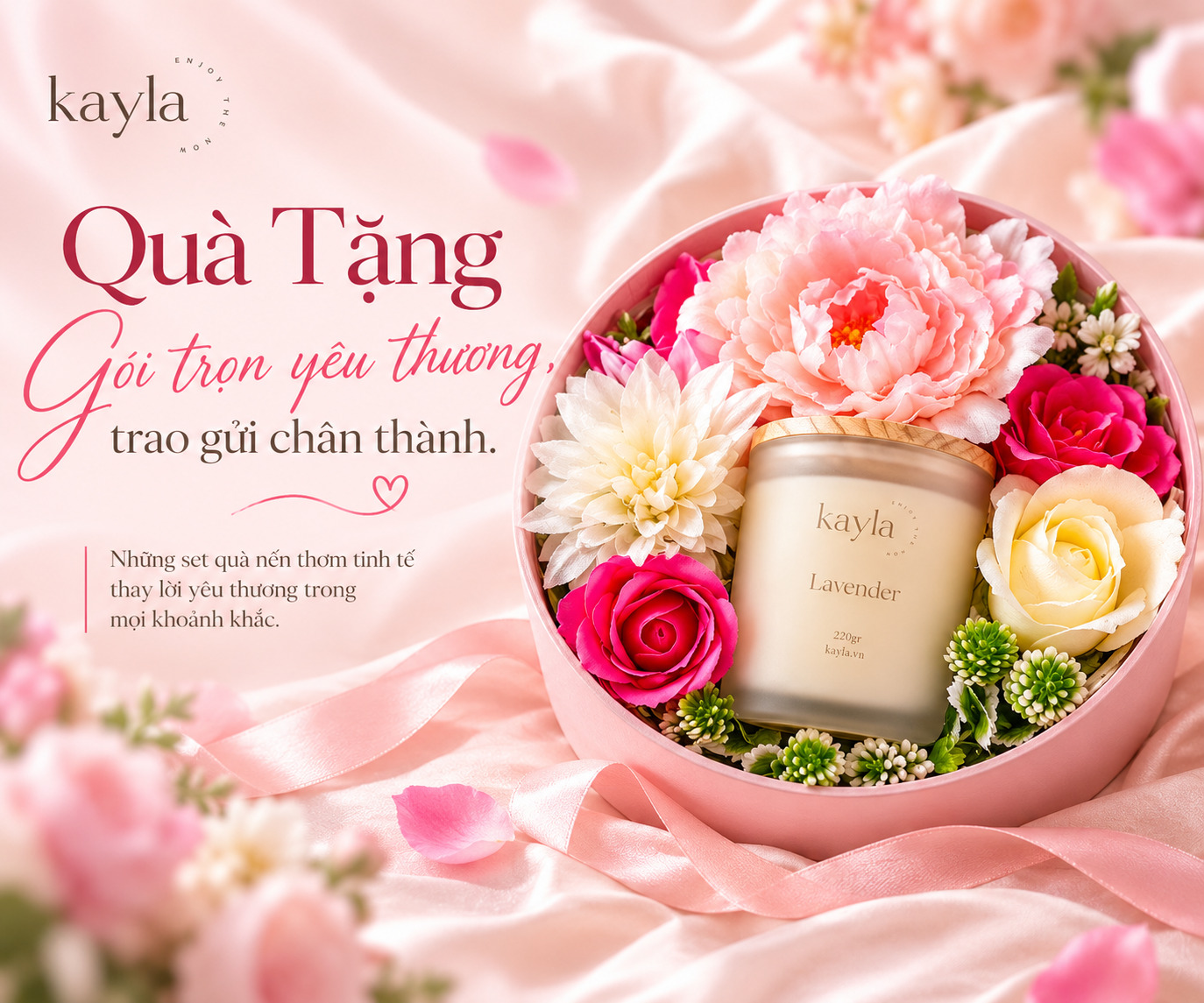 Set quà nến thơm Kayla - Gói trọn yêu thương, trao gửi chân thành